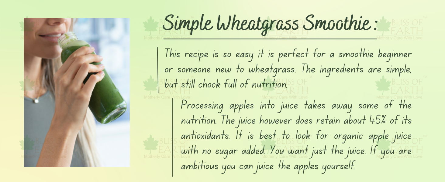 Bliss of Earth Organic Wheatgrass Powder Super Food Dietary Supplement 3X 250 gm