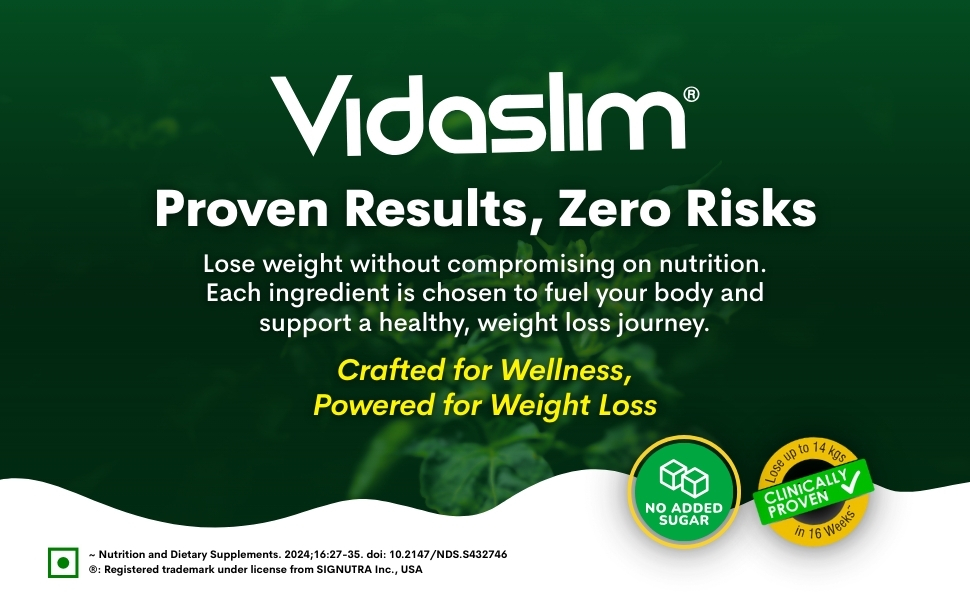 Vidaslim Caffe Latte 400g - Protein Powder For Men & Women Weight Control & Management | Clinically Proven Meal Replacement Protein Health Shake | No Added Sugars | 22.8g Protein Per Serve | Green Tea & White Kidney Bean Extracts
