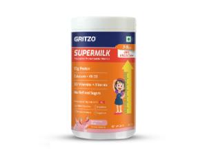 Gritzo SuperMilk Growth+ (7-9y Girl), Strawberry Swirl, 400g