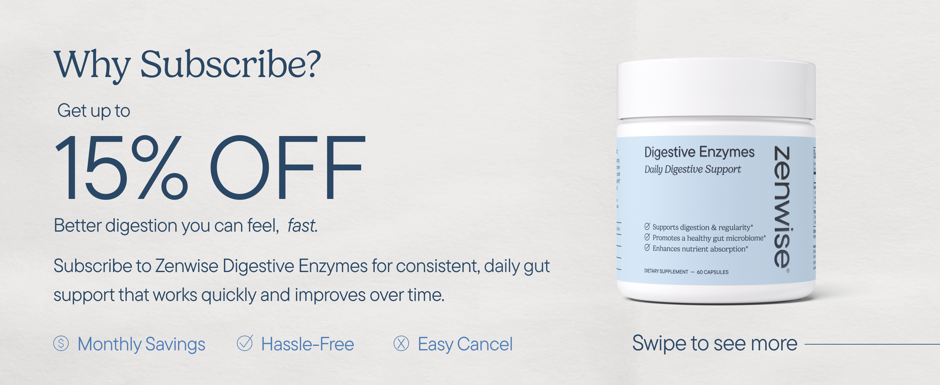 Zenwise Health Digestive Enzymes, Probiotics, for Gut Health Bloat - 180 CT