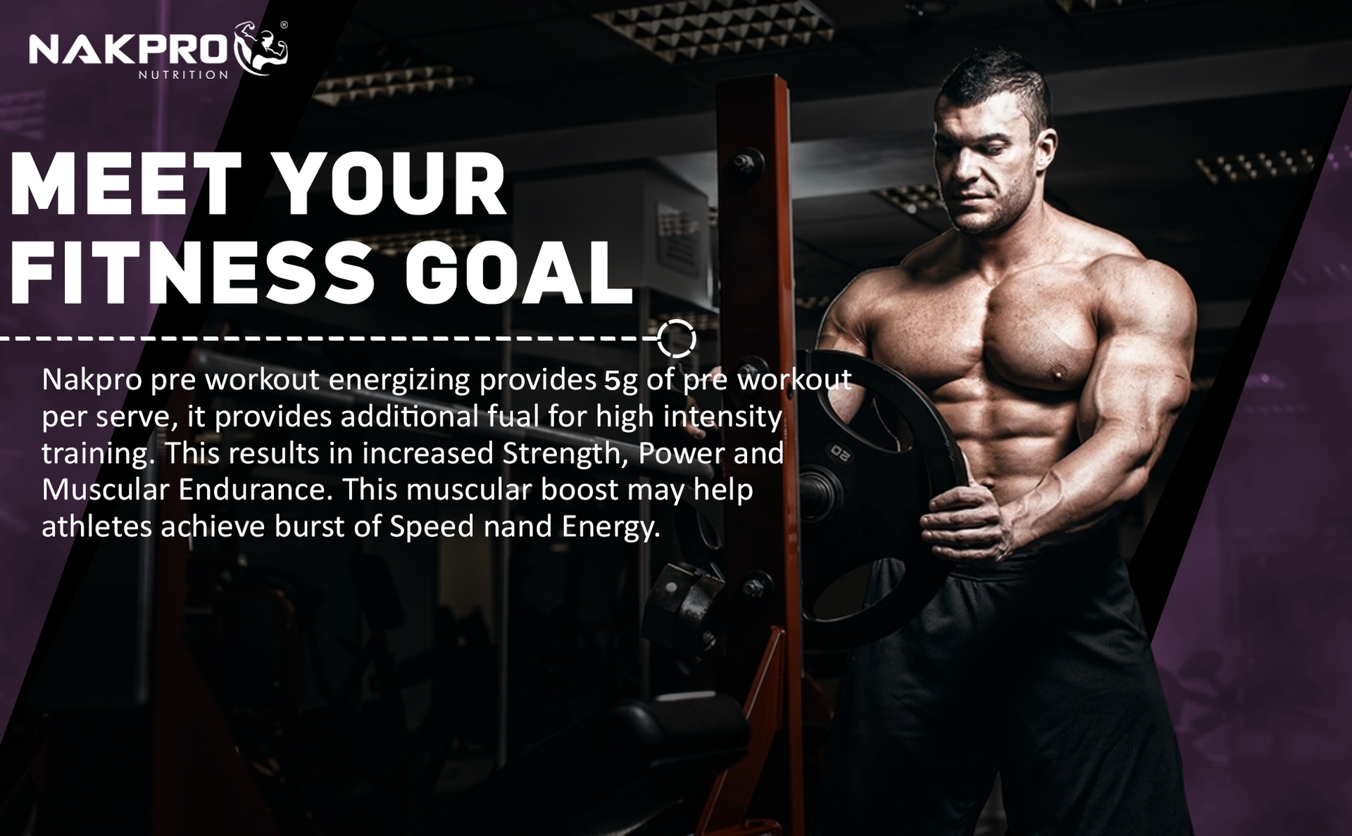 Nakpro Pre Workout Supplement (Blueberry, 100g Powder) with 100mg Caffeine, 1200mg Creatine Monohydrate and 1200mg Citrulline|Helps in Lean Muscle Building, Improves Workout Performance - 20 Servings