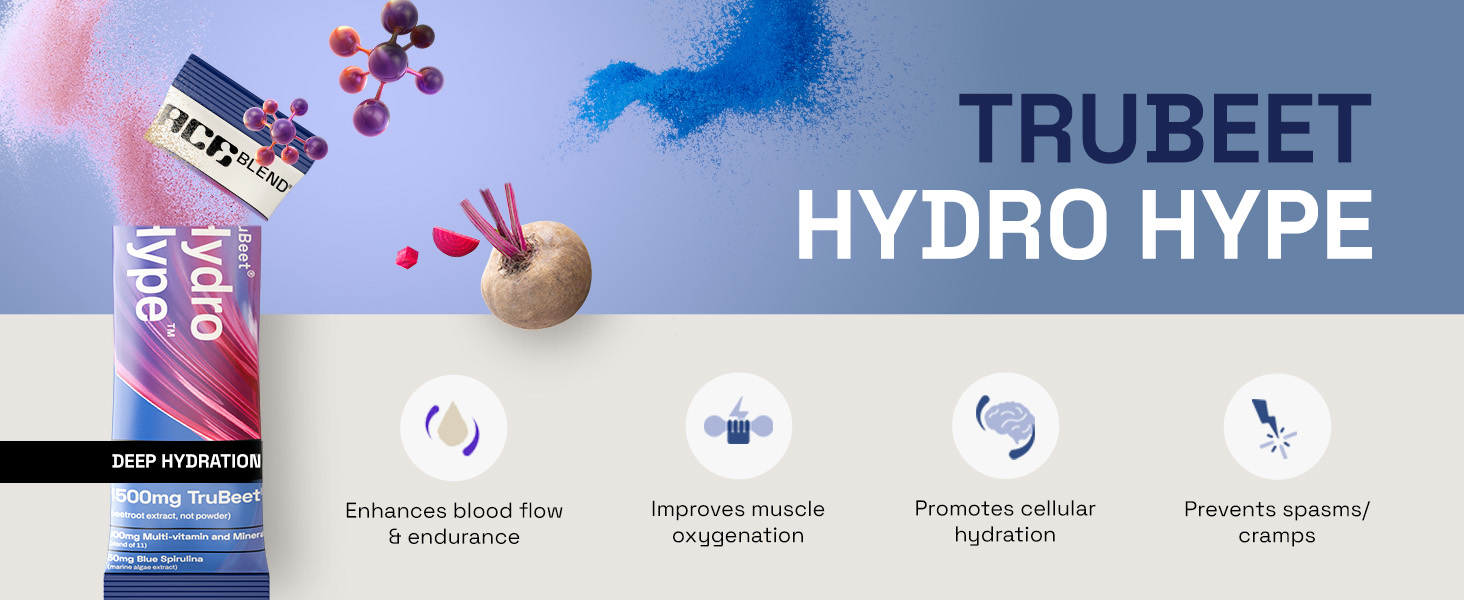 Ace Blend Hydro Hype (5 Sachets) | Energy & Blood Flow | Instant Hydration | Full-Spectrum Electrolytes | 100% Natural Beetroot Extract with Multi Vitamins & Minerals | Java Plum - For Men & Women