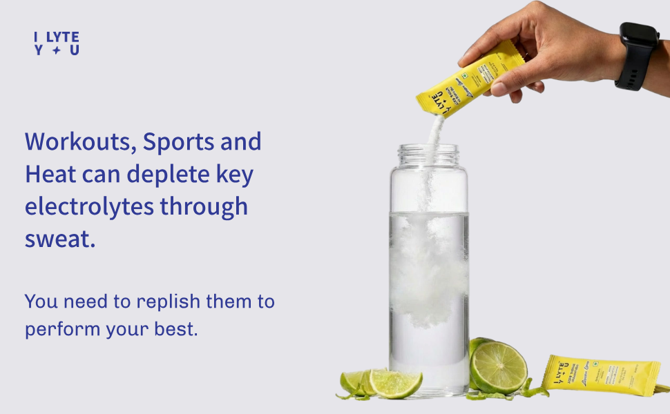 I LYTE YOU – Electrolyte Powder Hydration Sticks | Zero Sugar | Sodium, Potassium & Magnesium with Vitamins B12, C & D3 | For Workout, Travel & Daily Hydration | Lemon Lime | 9 Sachets