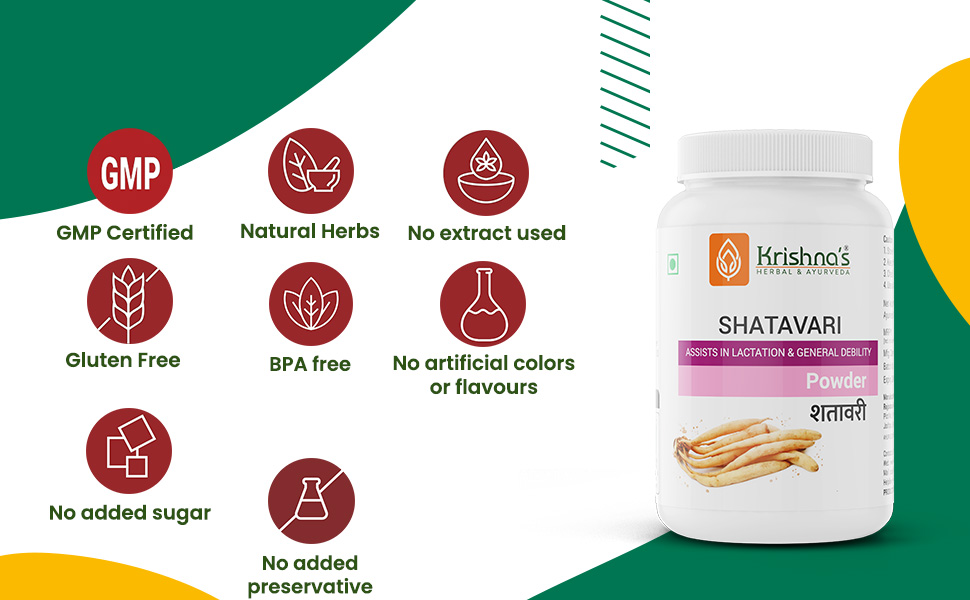 Krishna's Shatavari Powder - 100 g | Shatawari | Shatavar