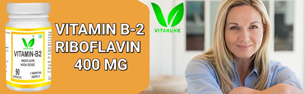 VITARUHE® Vitamin B2 Riboflavin – High Potency Vitamin B2 for Energy, Metabolism, Vision & Skin Health | Supports Red Blood Cell Formation & Nervous System Function | 90 Vegan Capsules | No Artificial Additives | Non-GMO