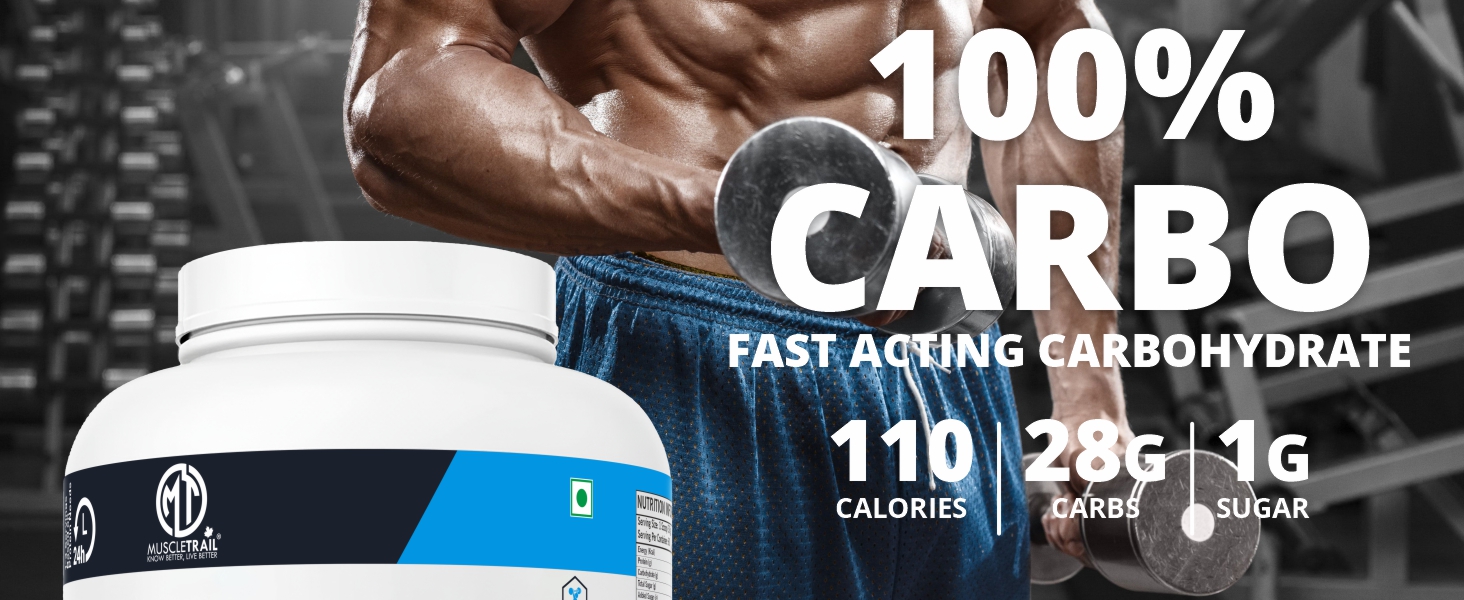 Muscle Trail Pharmagrade 100% Carbo: Fast-Acting Energy for Athletes & Fitness Enthusiasts - Boost Endurance & Performance for Men & Women - Pre & Post Workout Carbohydrate Supplement (900G, Litchi)
