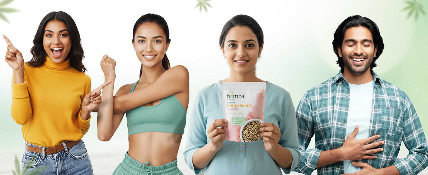Hampa Roasted Hemp Seeds for Eating - 300g | Himalayan Pink Salt