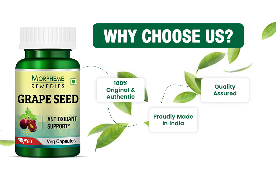 Morpheme Remedies Grape Seed Extract 500 mg - 60 Veg Capsules