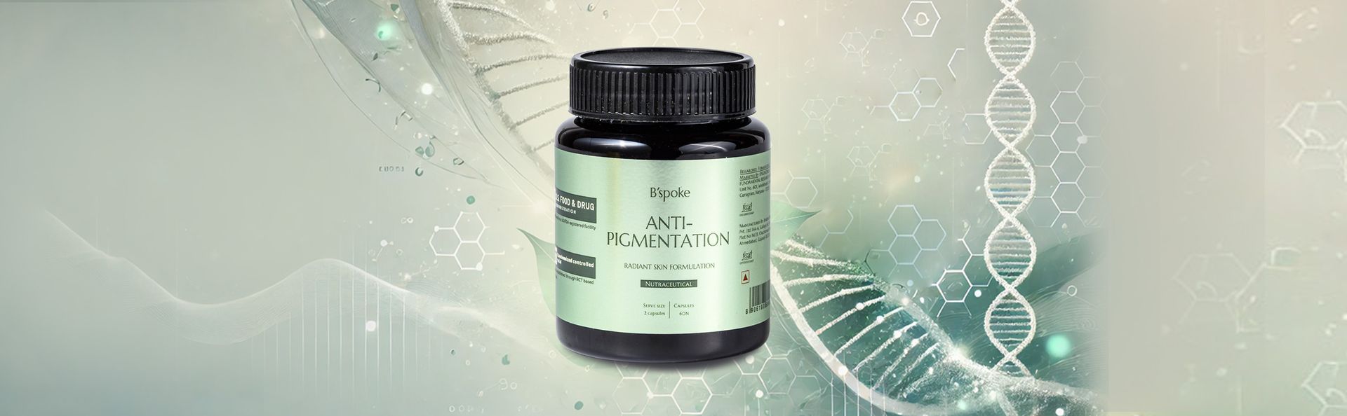B’spoke Anti-Pigmentation | Daily Advanced Skin Support with L-Cysteine, Glutathione, Korean Red Ginseng & Primrose Oil | For Pigmentation, Dark Spots, Melanin Balance, Uneven Tone & Oxidative Stress | 60 Softgels | For Men & Women