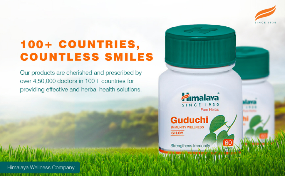 Himalaya Pure Herbs Guduchi Strengthens Immunity Wellness, Giloy, 60 Count