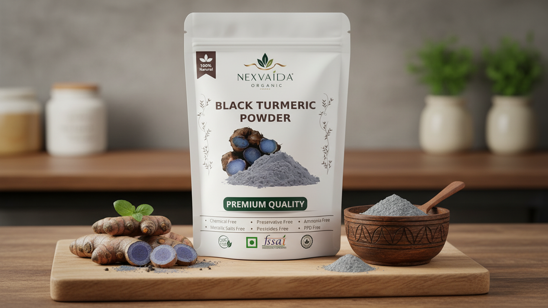 Black Turmeric Powder - 100 gm | (Kali Haldi) - 100% Pure & Natural, Raw Herbal Powder, Chemical-Free, Finely Ground, for Ayurvedic & Spiritual Use
