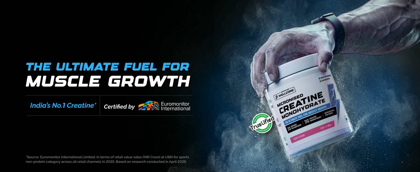 Wellcore Pure Micronised Creatine Powder (33 Servings, Lemon Lime)