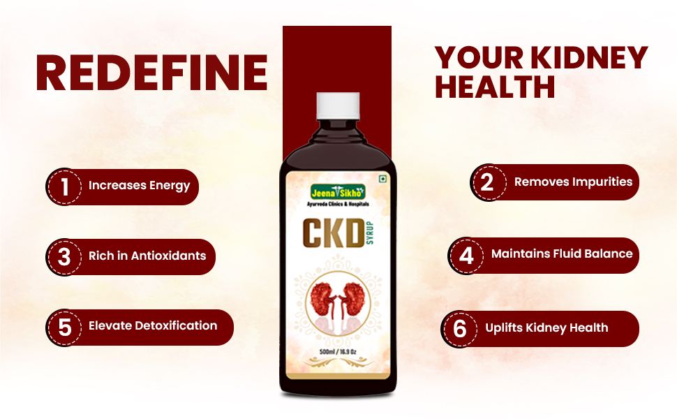 Jeena Sikho CKD/Kidney Care Syrup | Herbal Tonic For Kidney Care | Shatavari, Giloy, And Shudh Shilajeet | Ayurvedic Kidney Tonic For Wellness, 500ml