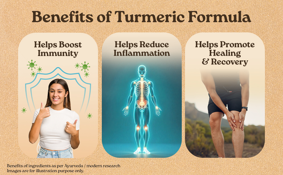 A TATA Product - Organic India Turmeric Formula - 60 Veg Capsules, Natural Anti-Inflammatory, Enhance Immunity, Liver Functions, Improves Metabolism, Skin, Bone & Joint Health, GMP & NPOP Certified
