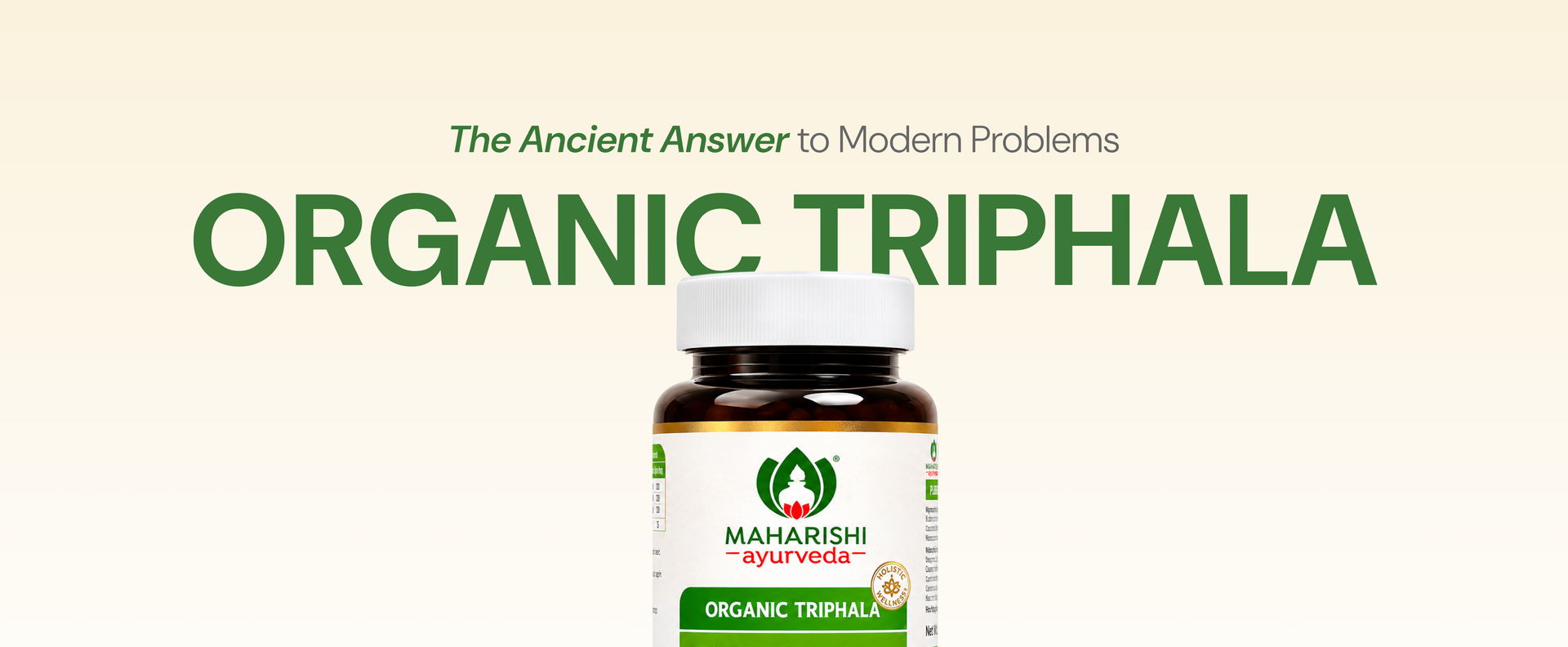 Maharishi Ayurveda Organic Triphala Tablets 1000mg | Supports Daily Gut Cleansing | Improves Bowel Wellness| Relieves Constipation | Purest Triphala| Eco Cert Organic Triphala