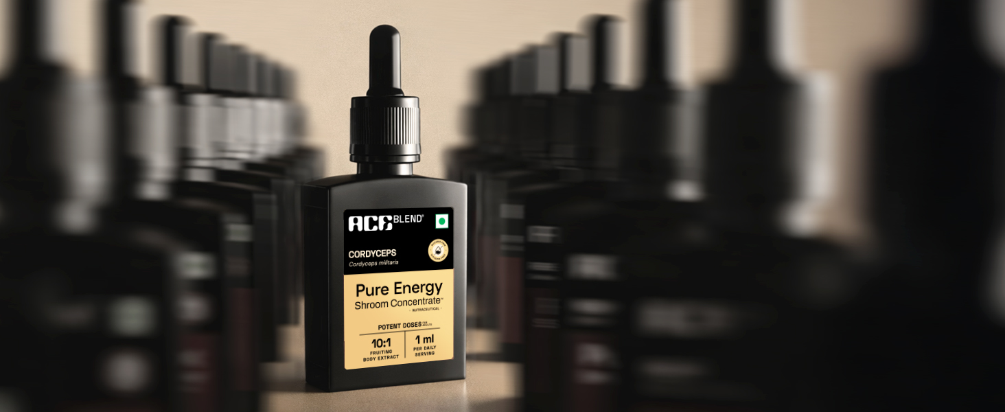 Ace Blend Energy Shroom Concentrate | Cordyceps Mushroom Extract Liquid | 30ml, 30 servings | 10:1 Concentrate | Ultrasonic Extracted Mushroom Blend | Daily Supplement | For Engery & Stamina