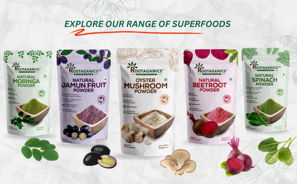 Rootaganics Organic Oyster Mushroom Powder 100g | 100% Pure, No Additives | Rich in Beta-Glucans & Natural Umami | Plant Protein & Fiber | For Soups, Gravies, Smoothies, Tea | Vegan & Lab-Tested