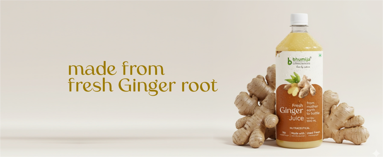 Bhumija Lifesciences Ginger Juice 1L | Sugar Free Adrak Ka Ras