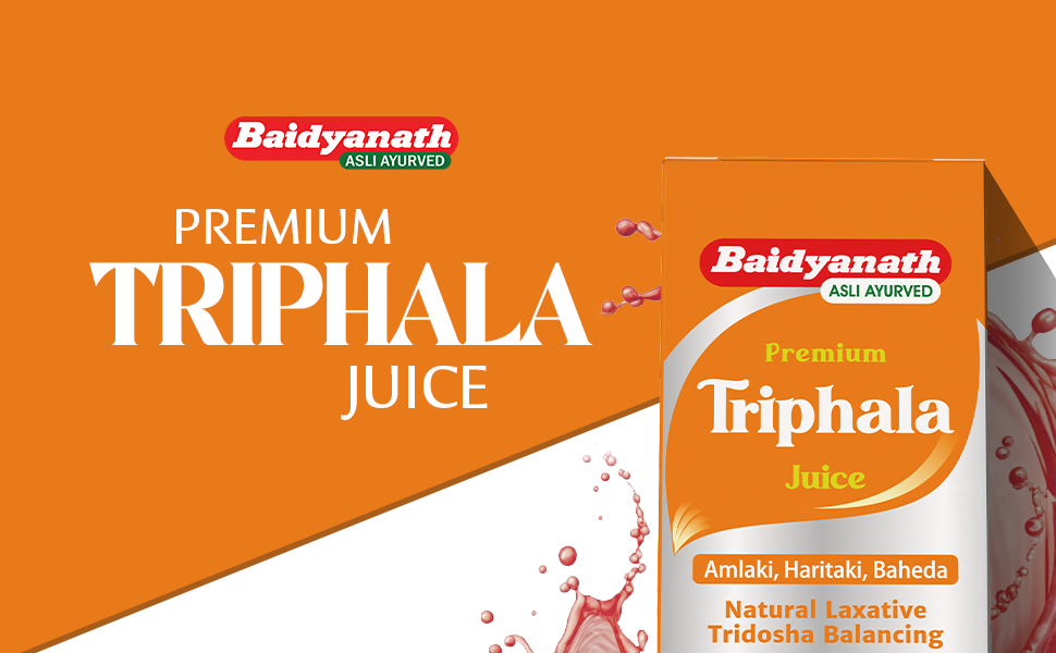 Baidyanath Asli Ayurved Premium Triphala Juice - 1L | 100% Ayurvedic Formula | Supports Gut Health & Digestion | Helps with Constipation & Digestive Comfort