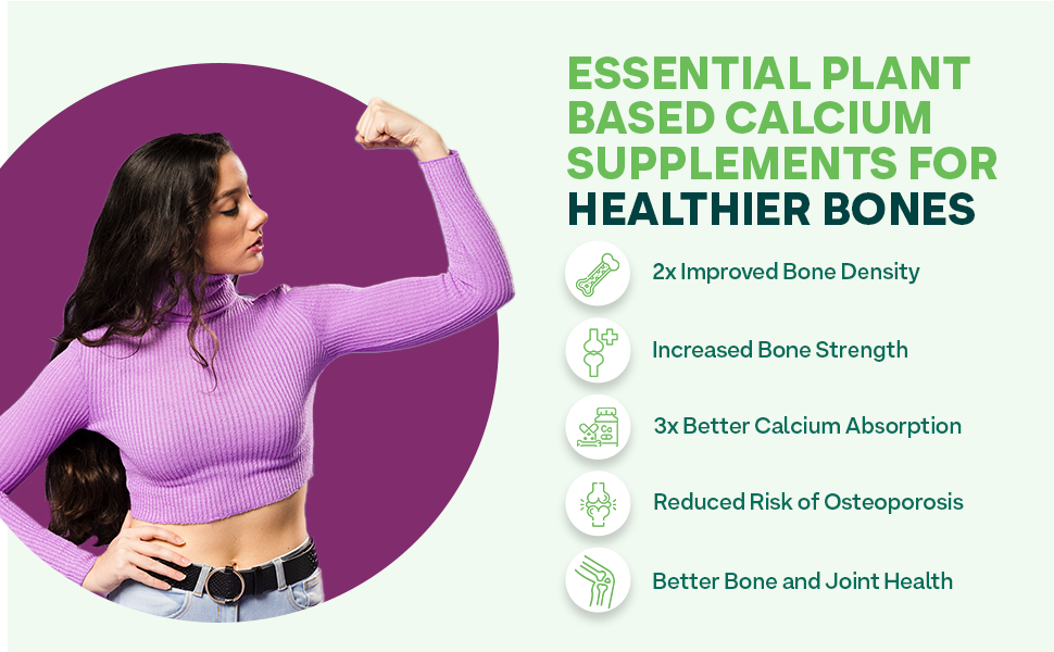 OZiva Plant Based HerBones|Healthy Bones Supplement for Better Bone Health & Bone Strength & Density|With Acerola Cherry & Ashoka for Healthy Bones for Women,Certified Vegan,60 capsules,70 grams