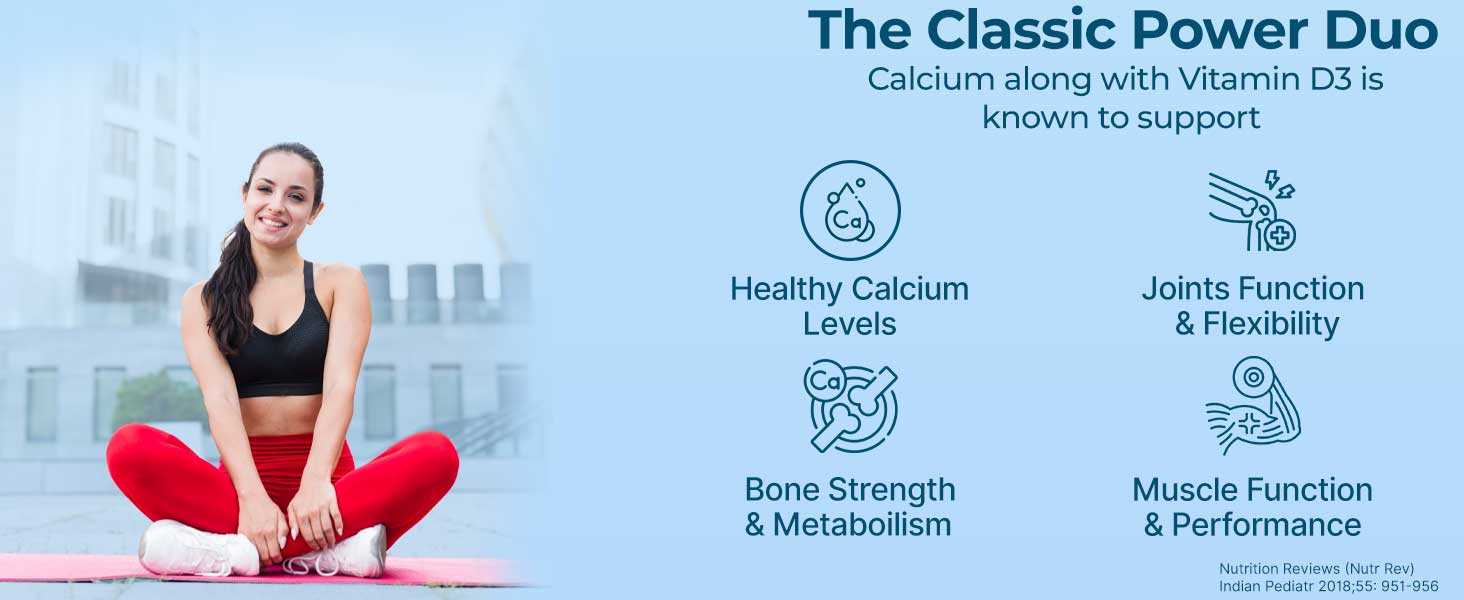 INLIFE Calcium and Vitamin D3 Tablets, Bone & Joint Support, 60 Count