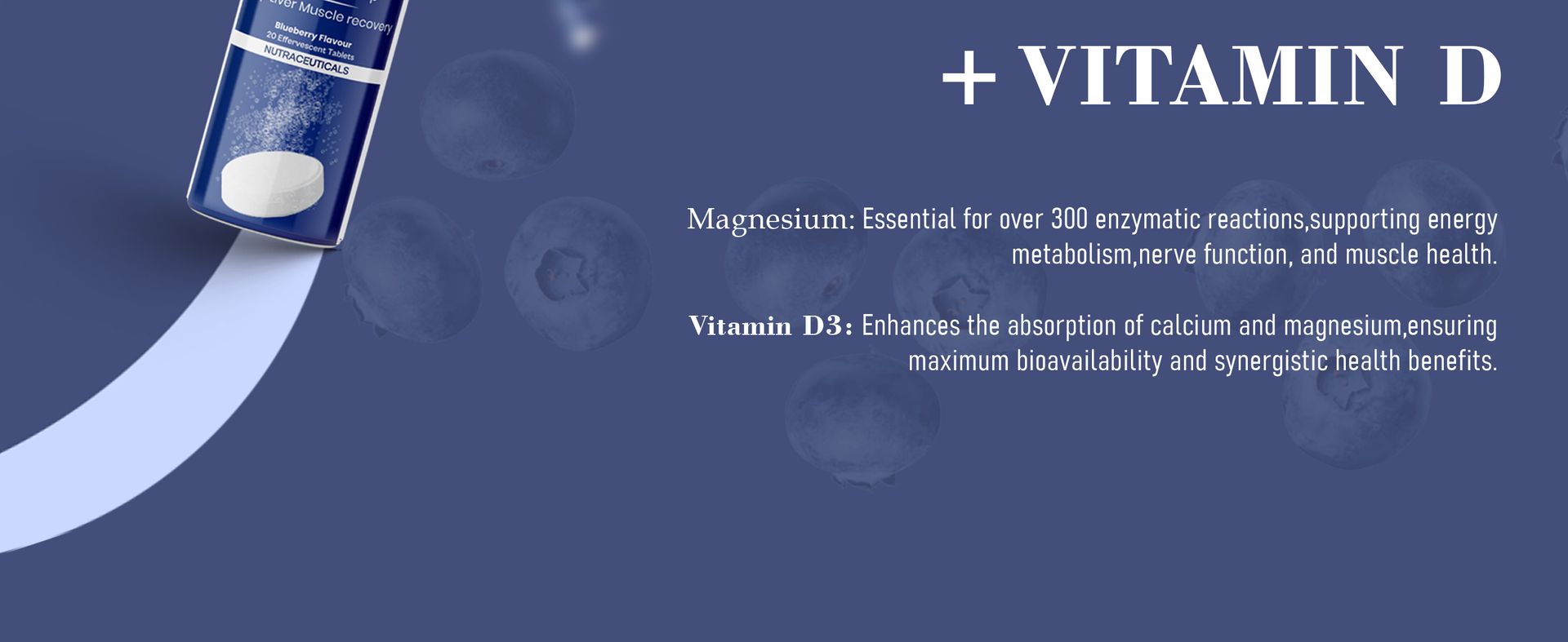 Magnesium Glycinate + Vitamin D3 Effervescent Tablets | 20 Tablets