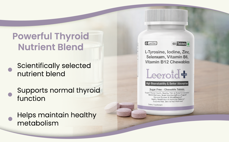 Plus by LeeWell Thyroid Support Supplement, 60 Chewable Tablets