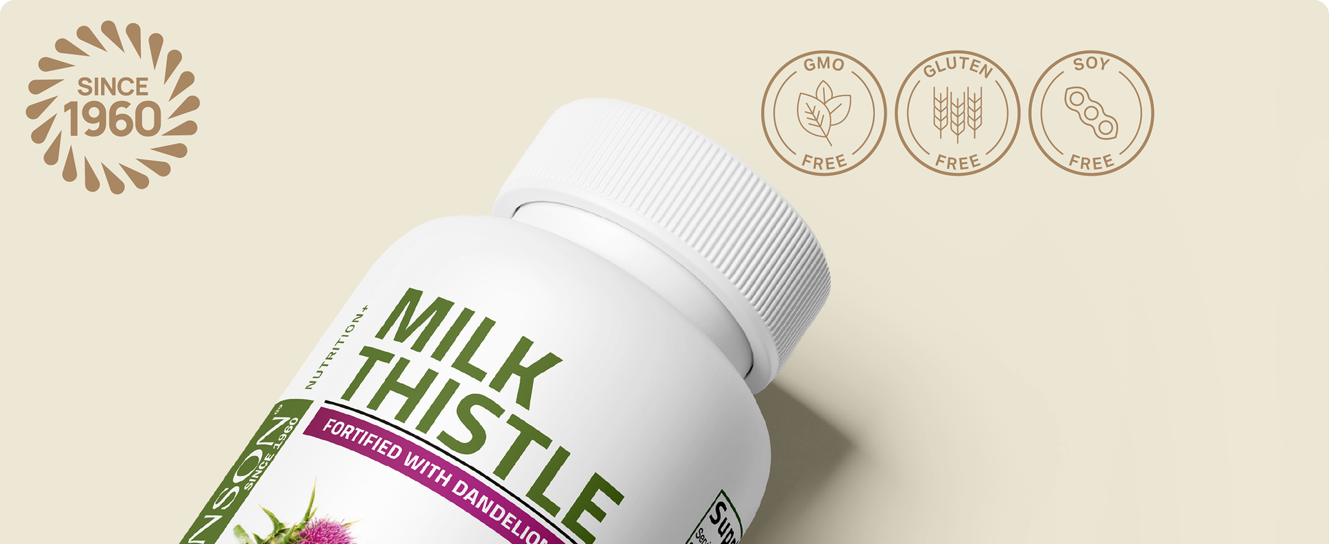 Bronson Milk Thistle Silymarin Marianum & Dandelion Extract, 120 Capsules