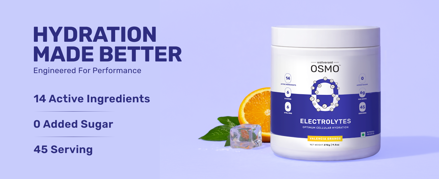 OSMO - Electrolyte Powder | Valencia Orange (270g, 45 Servings) | Zero Sugar