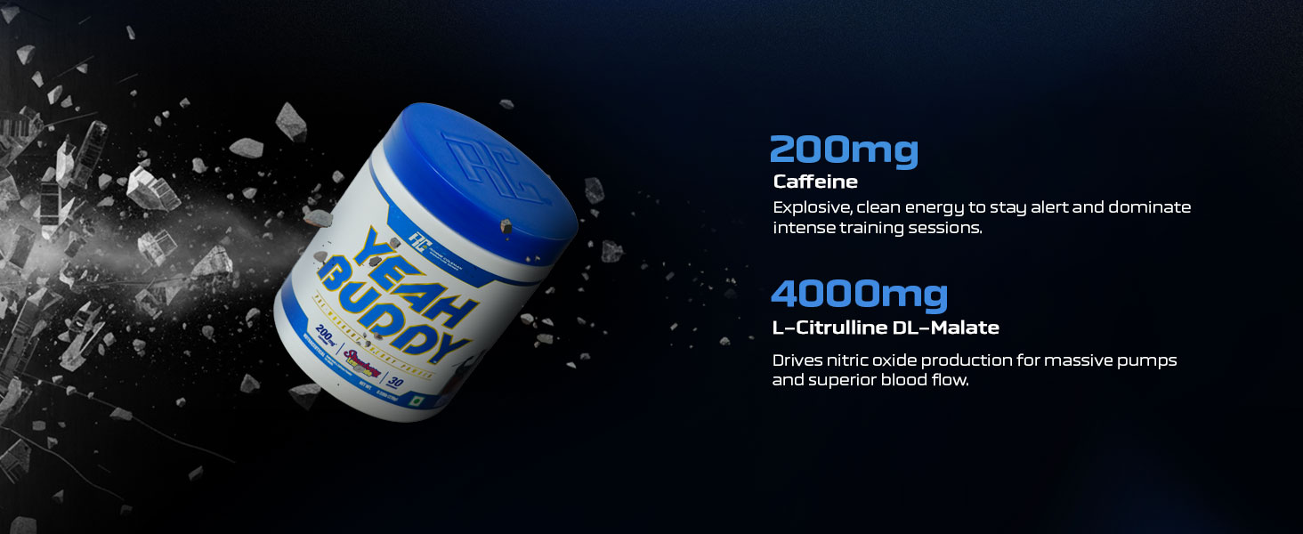 Ronnie Coleman Signature Series Yeah Buddy Pre-Workout Powder, Strawberry Lemonade (30 Servings, 270g / 0.59lbs)