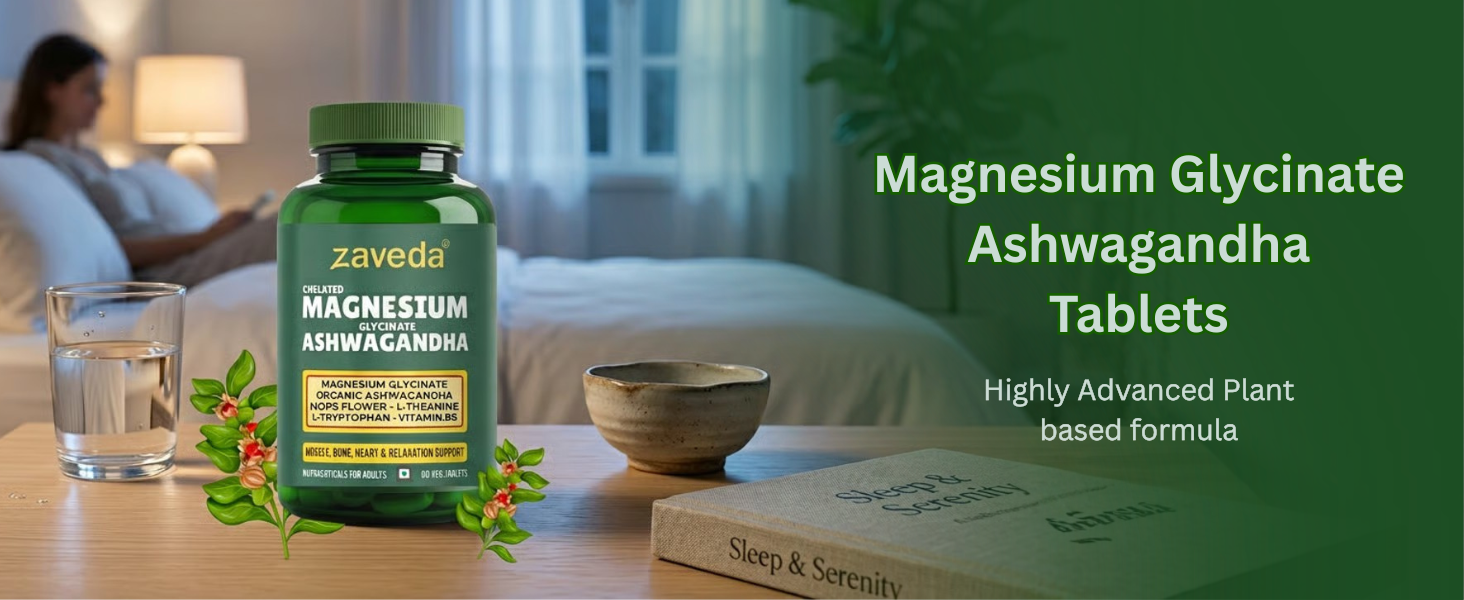 Magnesium Glycinate Ashwagandha Tablets, 60 VegTablets