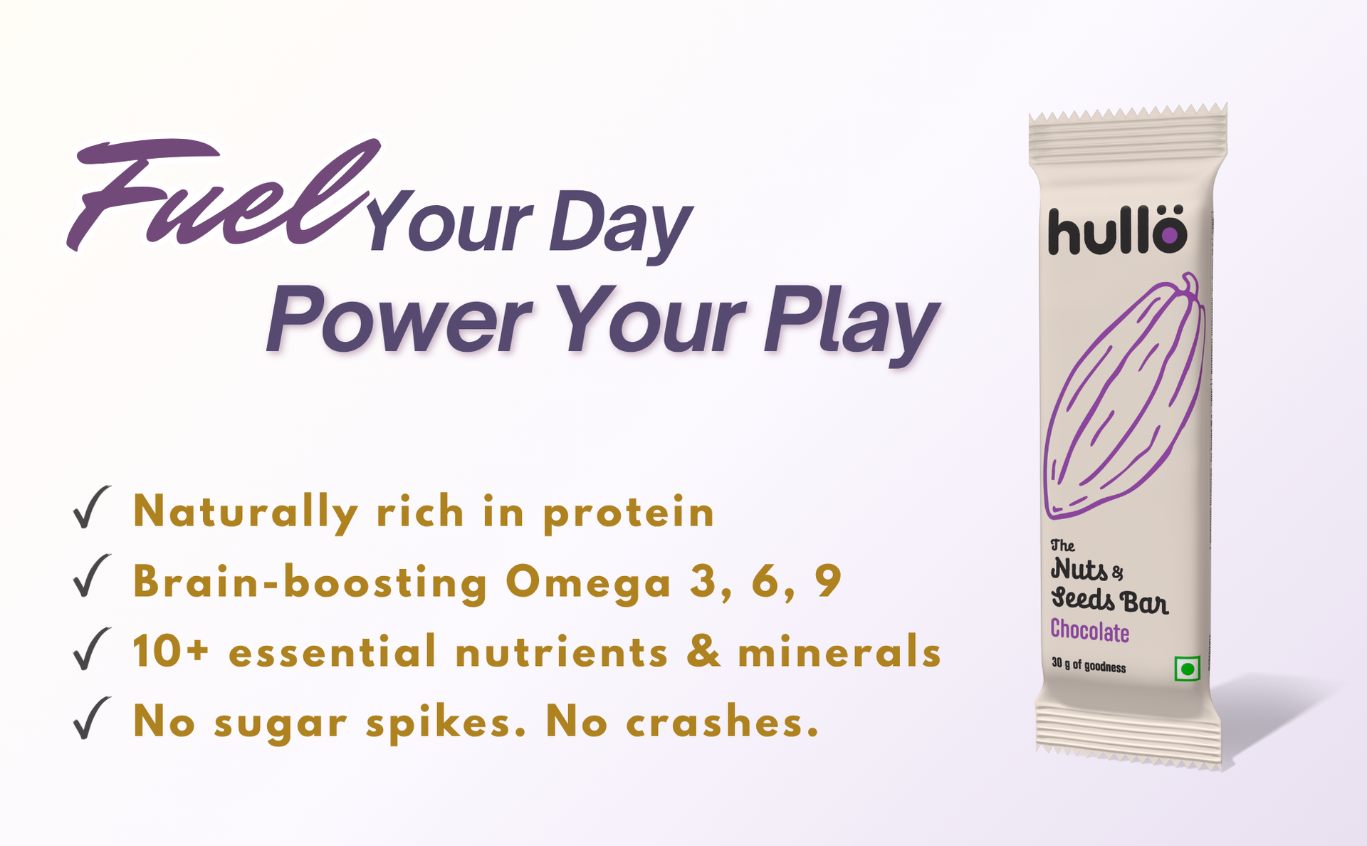 Hullo The Mix Box Snack Bars for Kids & Adults - Pack of 1 (4 Bars x 30g Each) | Healthy Snack Bar for School & Office Snacks | Gluten Free, Dairy-Free, No Added Sugar & Preservatives
