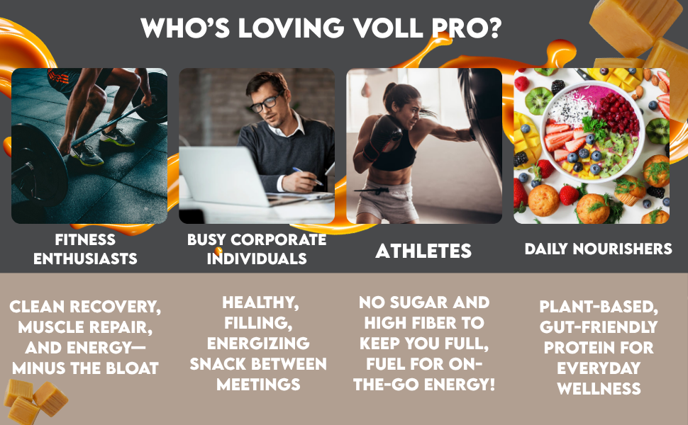 Voll Pro Plant Protein Bar with Daily Greens - High Protein 26g, Fiber 7g, 0g Sugar - Crunchy, Delicious Nutrient-Rich Protein Bars, 65g (Pack of 6)