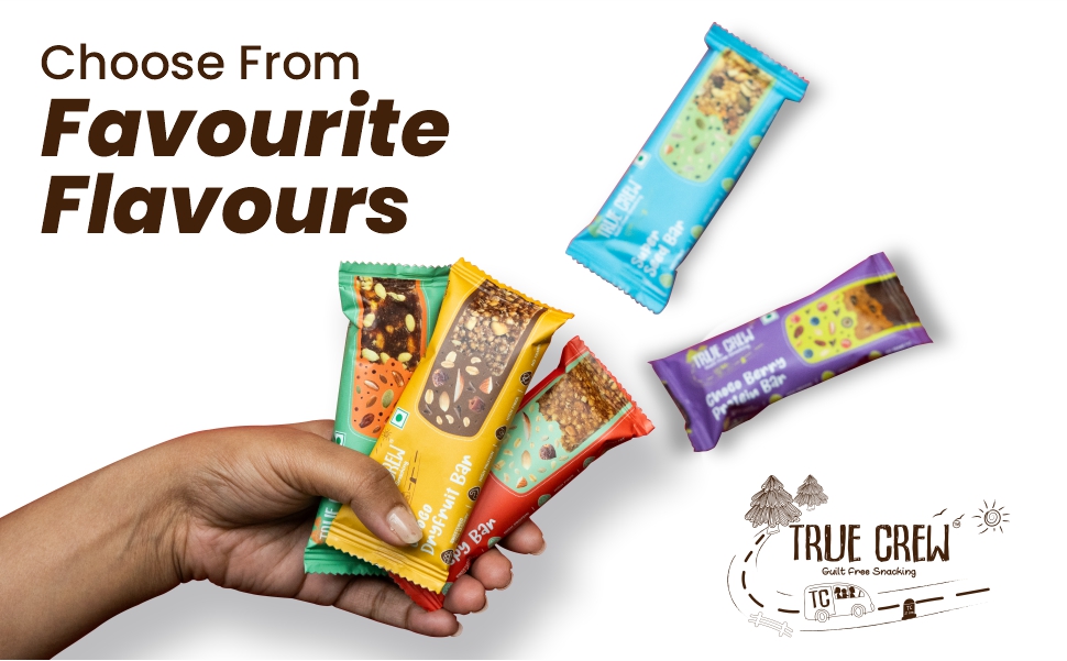 Sri Sri Tattva True Crew Choco Dryfruit Bar - 25 g | High Protein & High Fibre Snack | With Dates, Almonds, Groundnuts & Oats, Jaggery Sweetened, No Trans Fat | (25 g x Pack of 10)