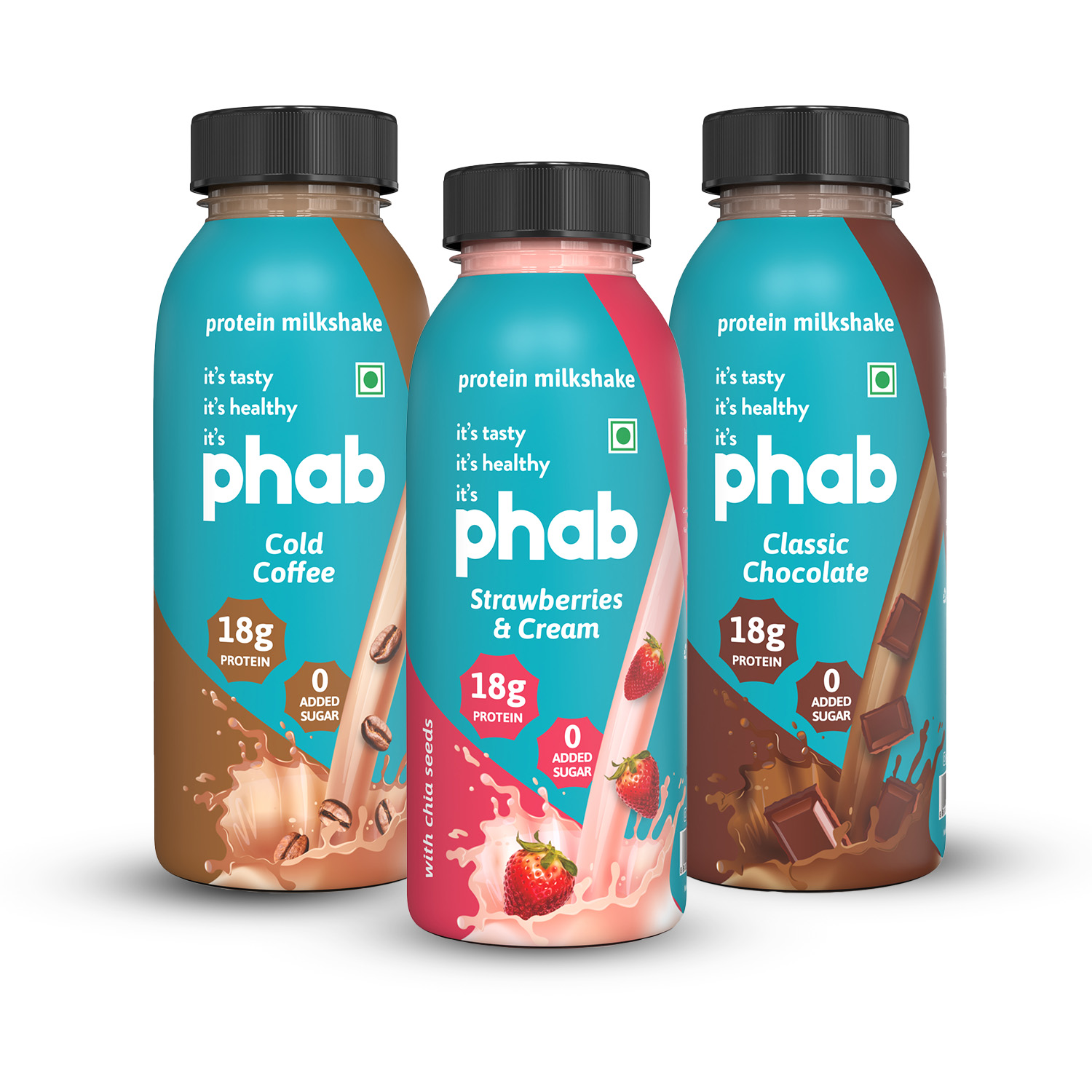 Phab Variety Pack Protein Bars with 21g Protein & No Added Sugar | High Fibre, Gluten-Free, Trans Fat-Free & No Preservatives | Healthy & Delicious With Goodness Of Dates (Pack of 6)