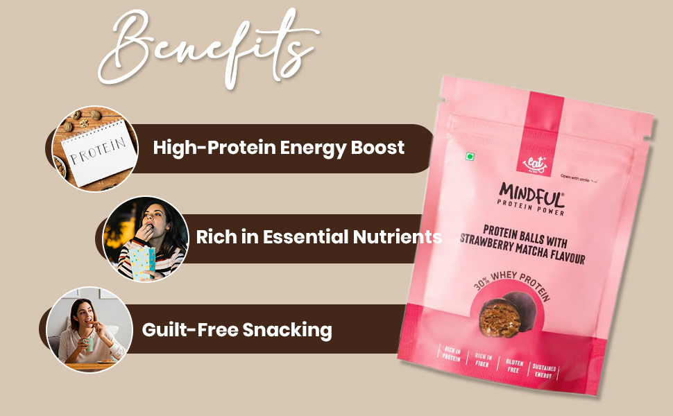 Eat Anytime Chocolate Protein Balls - Caramel, Strawberry & Coffee Flavour (21 balls, 3*70 g per pack) | 3g Protein per ball | No Added Sugar | Healthy Dessert | Low Calories & High Fibre| Healthy Chocolate 210g