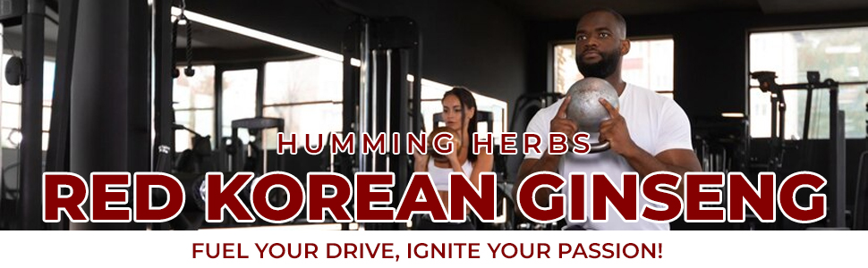 Humming Herbs Red Korean Ginseng with Ginkgo Biloba Leaf, Siberian Ginseng, Supports Energy, Concentration, Immune system and Improves Mental Clarity Bio-available Supplement