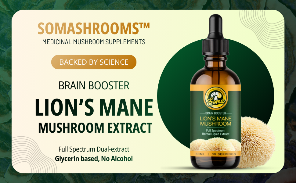Lion's Mane 100% Pure Liquid Extract | Naturally Extracted | Boosts Brain & Gut Health | Sharp Focus | Herbal Supplement | Fruiting Body | Made & Grown in India