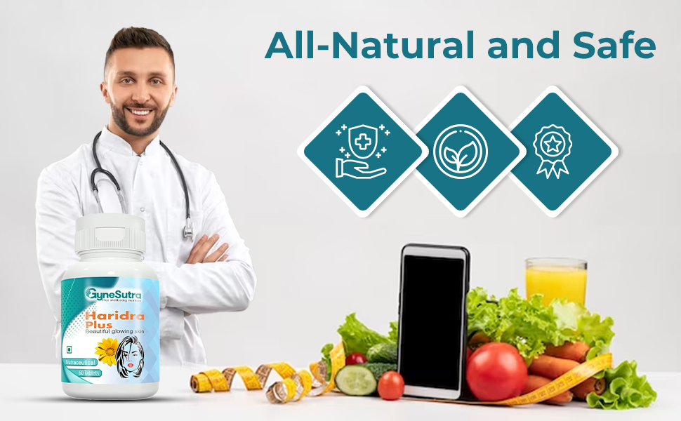 Haridra Plus for pigmentation,dark spots | Natural Glutathione Builder | beautiful glowing skin care with Turmeric extract,Manjistha and Banslochan |60 veg tablets