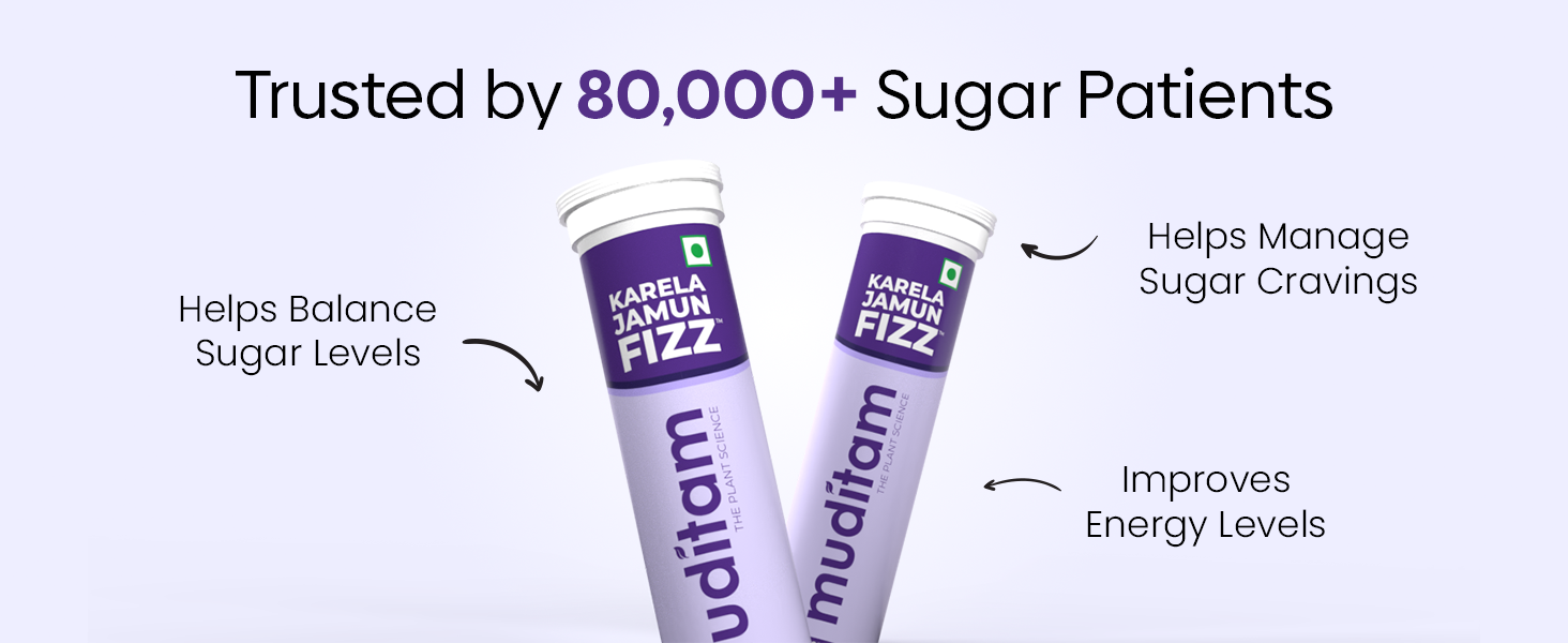 Muditam Ayurveda Karela Jamun Fizz-120 Tablets | Ideal For 60 Days (Karela Jamun Juice) | Helps in High Sugar Condition | Promotes Healthy Glucose Levels | Boosts Digestive Health