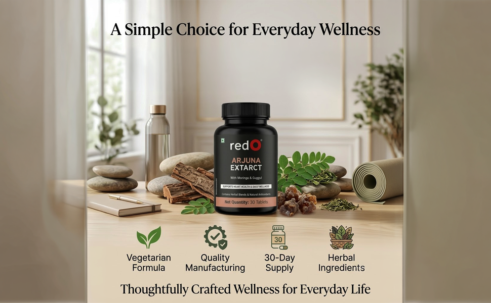 redO Arjuna 300mg Moringa Guggul Herbal Blend 30 Tablets