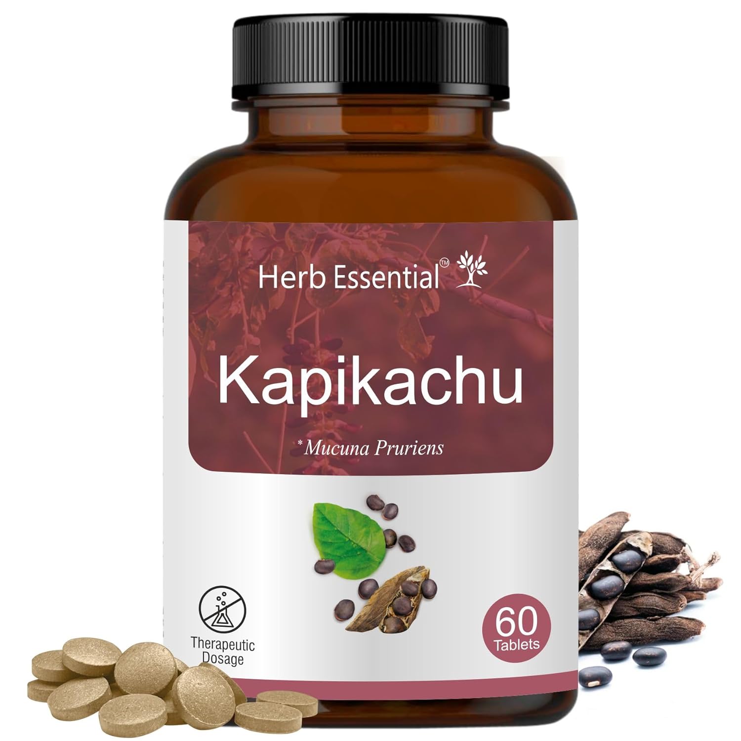 Herb Essential Kapikachu Tablets 500mg 60 Tablets (Pack of 2), Natural