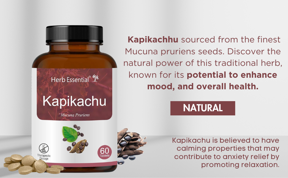 Herb Essential Kapikachu Tablets 500mg 60 Tablets (Pack of 2), Natural