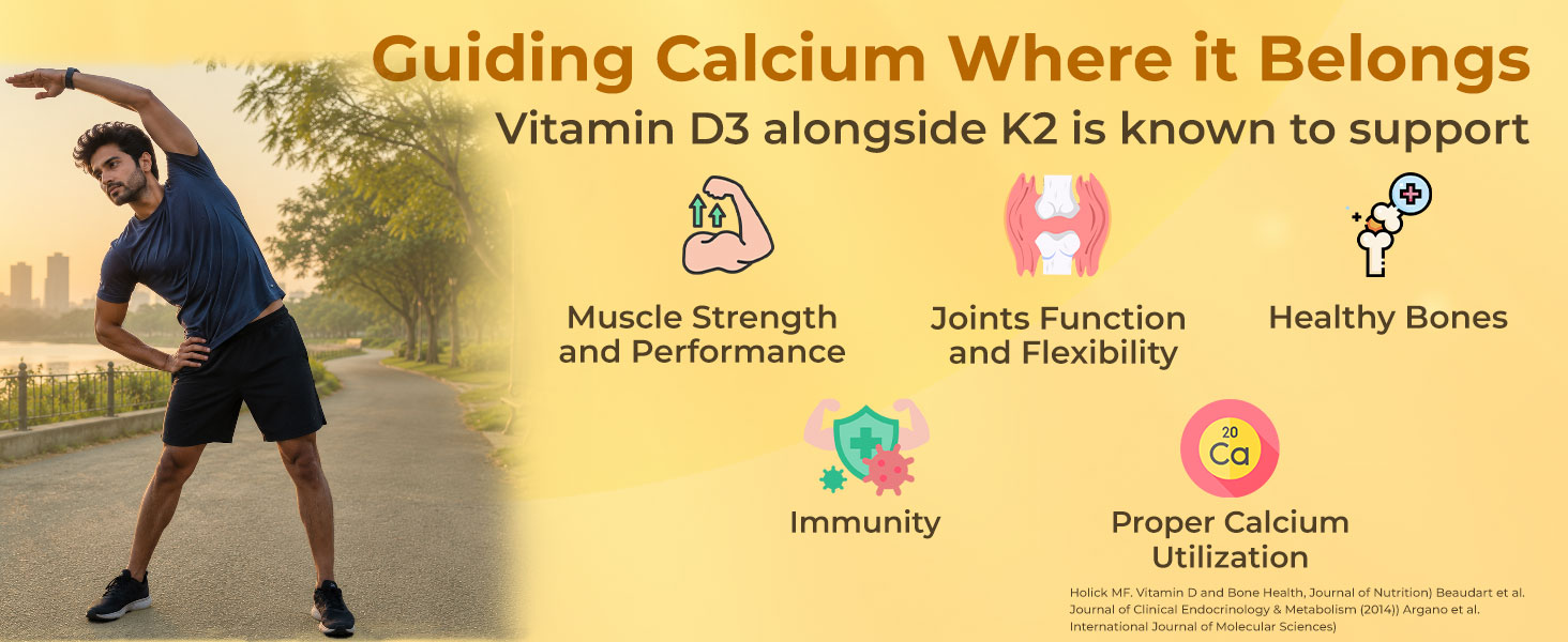 INLIFE Vitamin D3 K2 Supplement, 600 IU D3 K2 MK7 55 mcg, 60 Tablets