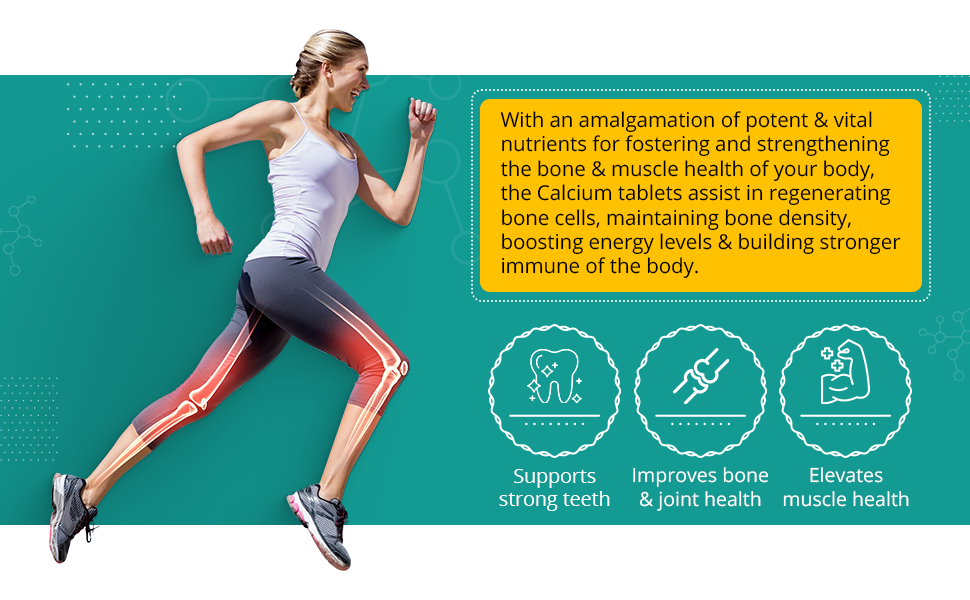 PharmEasy Calcium Supplement for Women and Men, with Magnesium, Zinc, Vitamin D3, for Complete Bone Health & Joint Support - (60 Calcium Tablets)