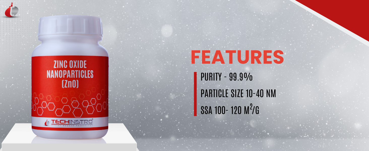 Zinc Oxide Nanoparticles (Melting point: 1975 °C or 3587 °F)(Boiling point: 2360 °C or 4280 °F)(Density: 5600 kg/m3 or 0.202 lb./in3)(Molar Mass: 81.40 g/mol)(Pack of 25 grams)