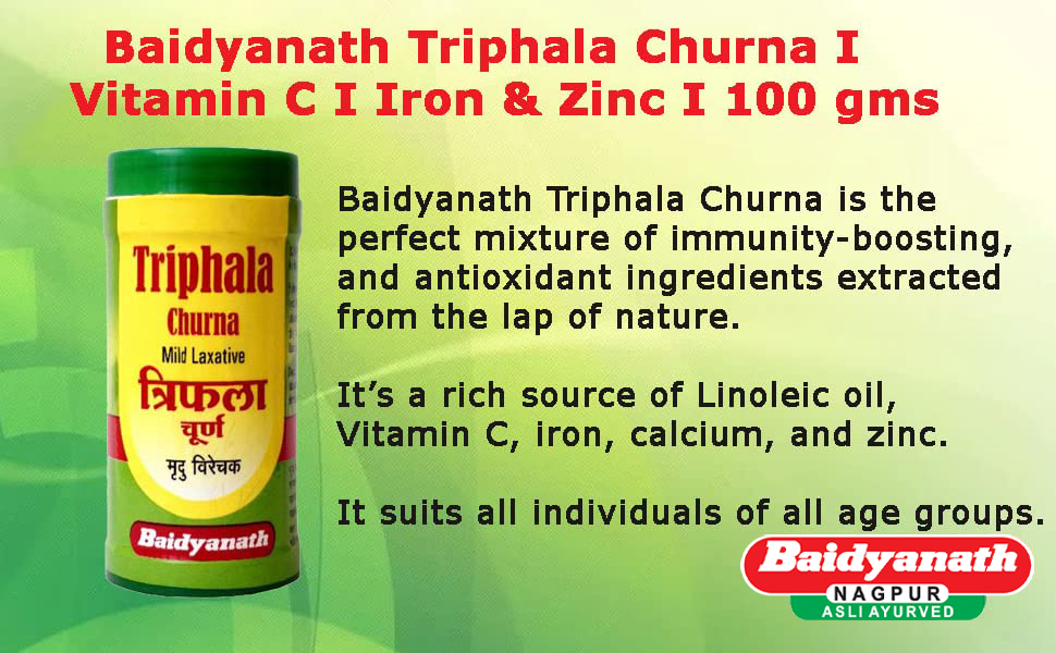 Baidyanath Asli Ayurved Triphala Churna I Digestive Health | 100 gms (Pack of 4)
