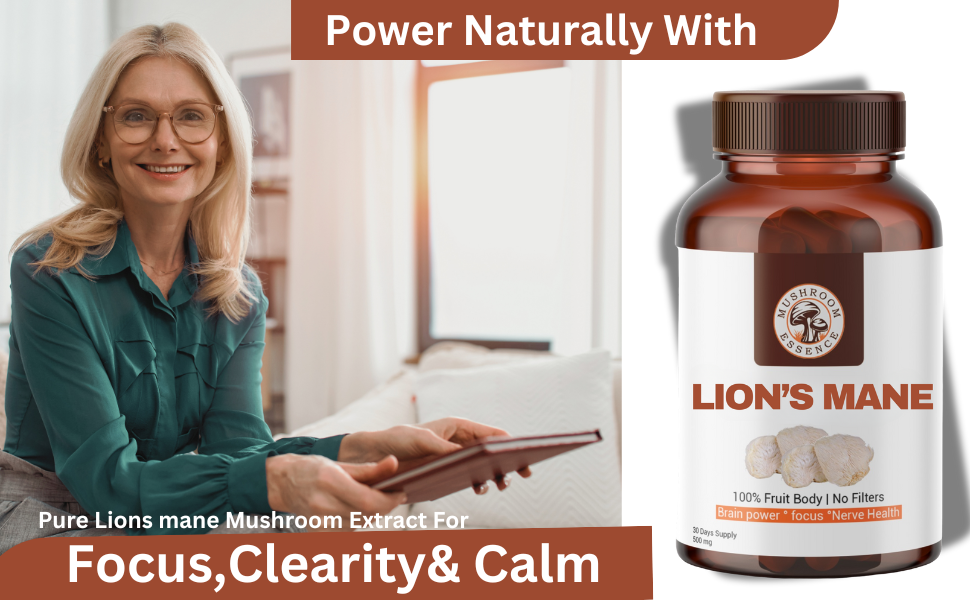 Lion's Mane Mushroom Extract Capsules 500mg (30 Veg Caps) | Natural Wellness & Vitality | 30% Beta-Glucans