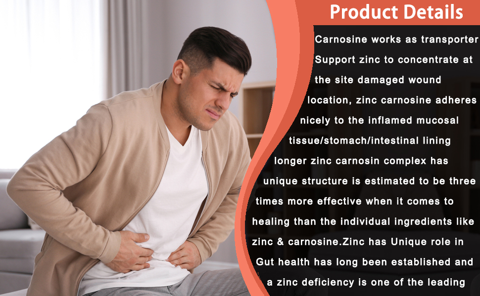 Zincasin (LeeWell) Pure Zinc Carnosine, 120 Vegetarian Capsules