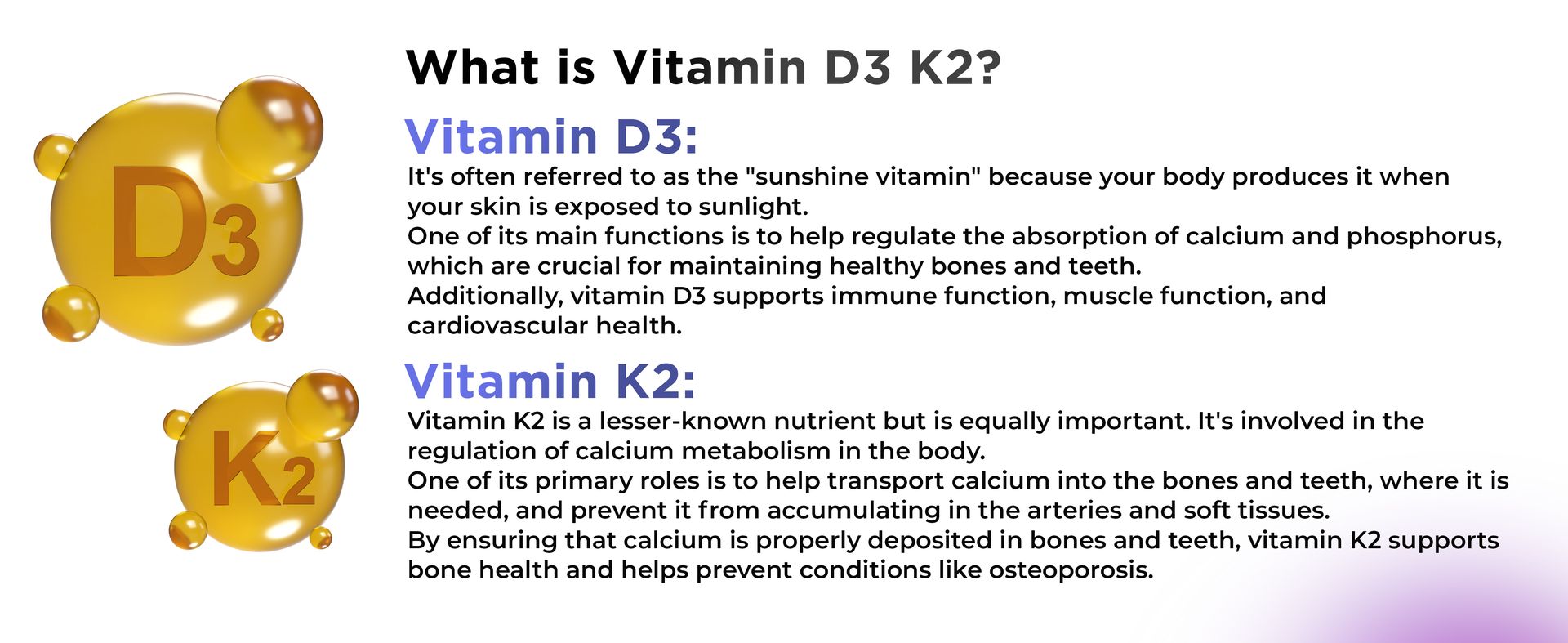 HEALTH VEDA ORGANICS PRIVATE LIMITED Vitamin D3 (600 IU) + Vitamin K2 as Mk7 (55Mcg) | 60 Veg Tablets | Supports Healthy Bones, Boosts Immune System | For Men & Women